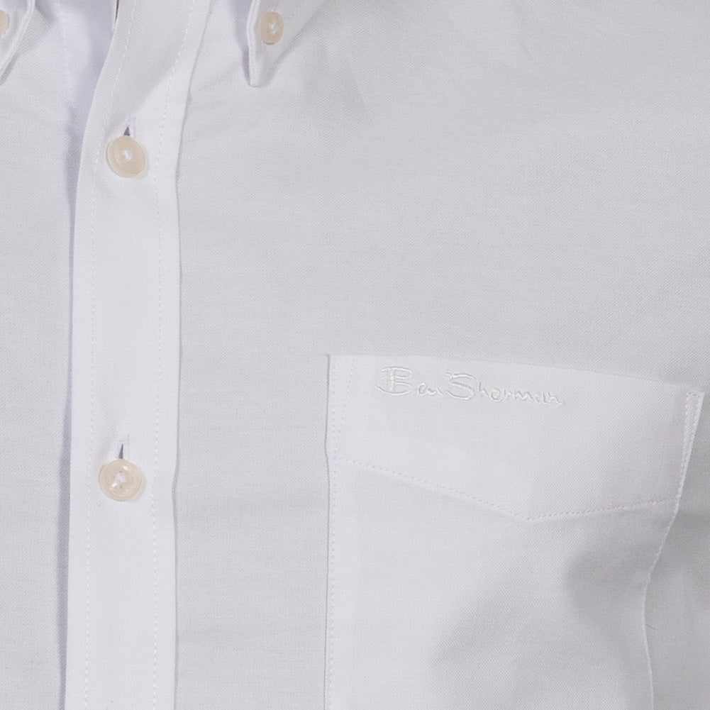 BEN SHERMAN Oxford Herren Langarm Hemd 0077857-WHITE