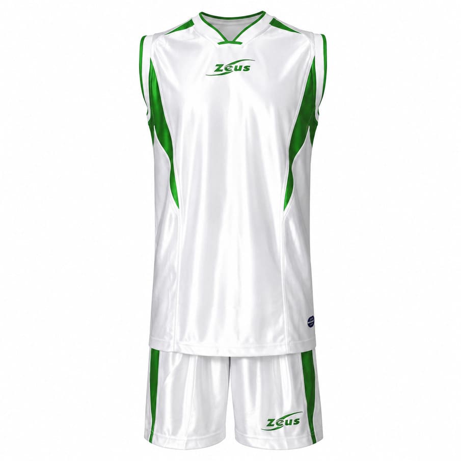 Zeus Kit Sante Basketball Trikot + Shorts bianco/verde