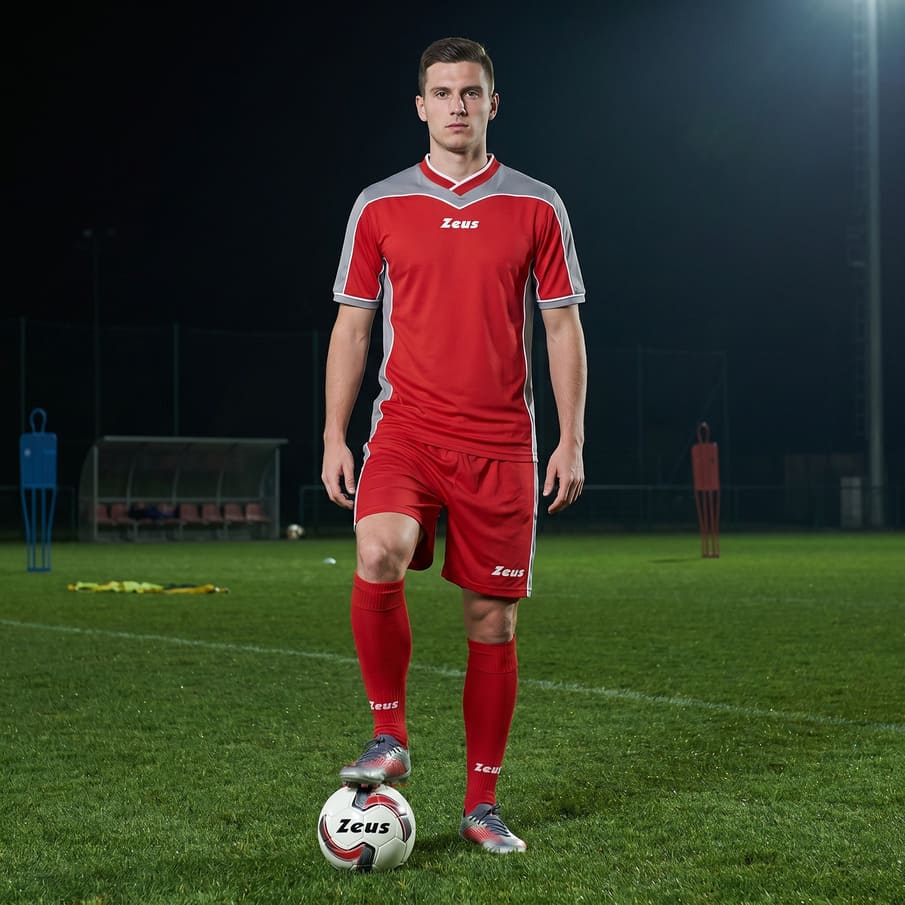 Zeus Kit Orfeo Trikot-Set 2-teilig rosso/grigio