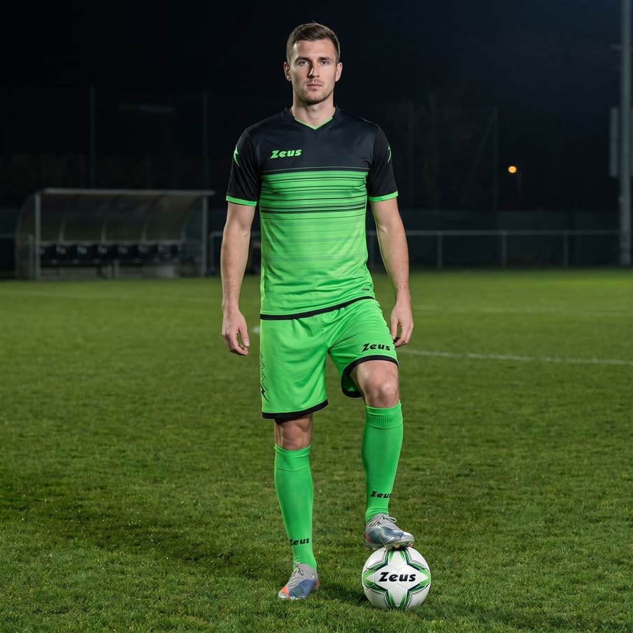 Zeus Kit Elios Trikot-Set + Shorts 2-teilig verde fluo/nero