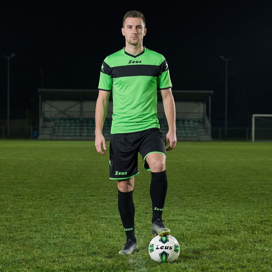 Zeus Kit Apollo Trikot-Set + Shorts 2-teilig verde fluo/nero