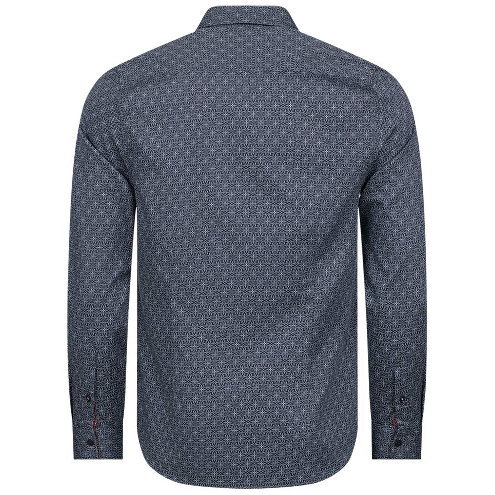 TED BAKER Pavia Star Geo Print Herren Langarm Hemd 272176-NAVY