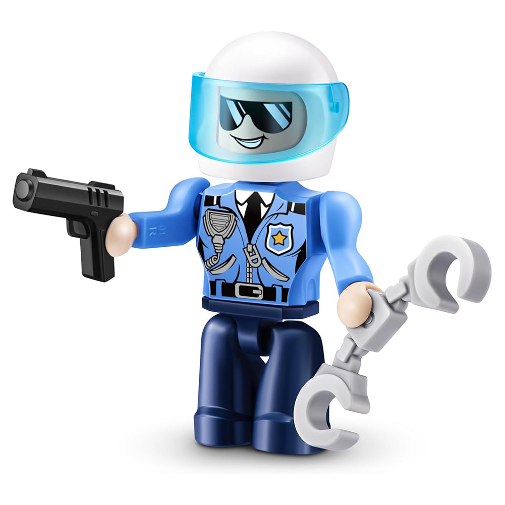 Zuru MAX CITY Polizei + Motorrad 125-tlg Spielset 4894680033139