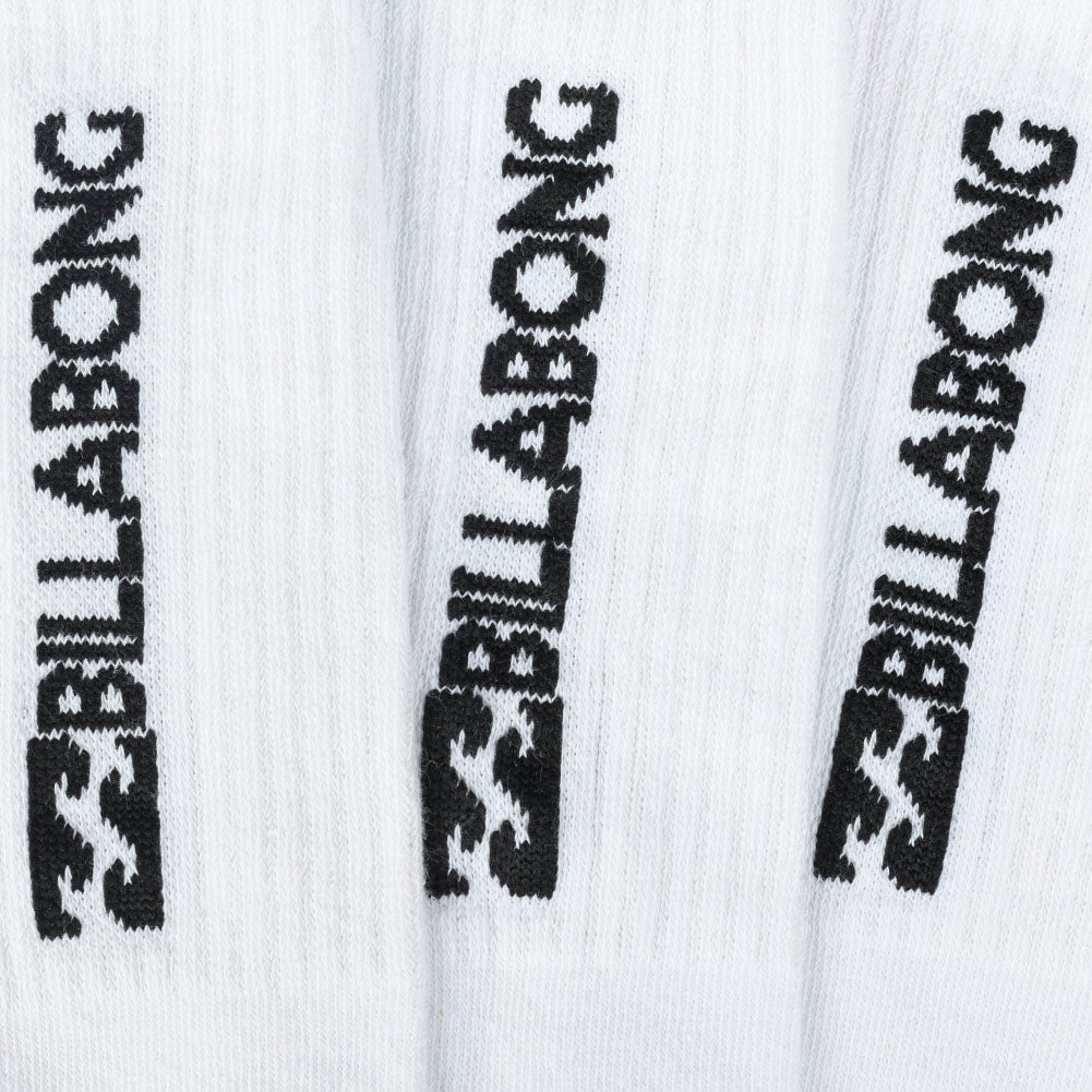 Billabong Unisex Crew Tennis Socken 3 Paar weiß BG-01 CREW