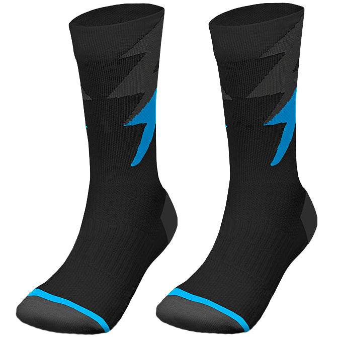 Zeus Thunder lange Spezial Trainingssocken schwarz royal