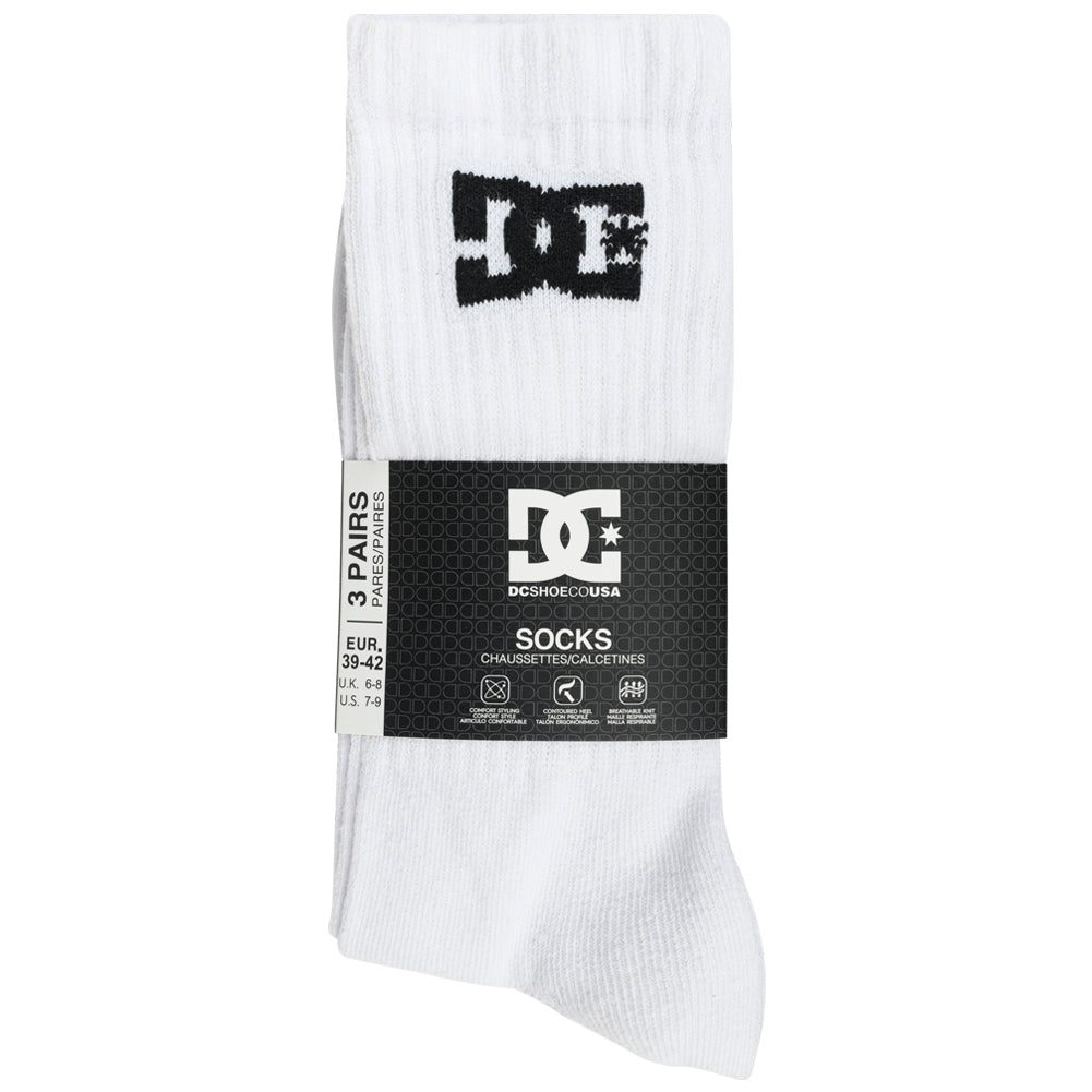 DC Shoes Sport Crew Unisex Socken 3 Paar weiß DC-01 CREW