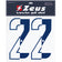 Zeus Zestaw numerów 1-22 do naprasowania 25cm senior half navy – Einheitsgröße