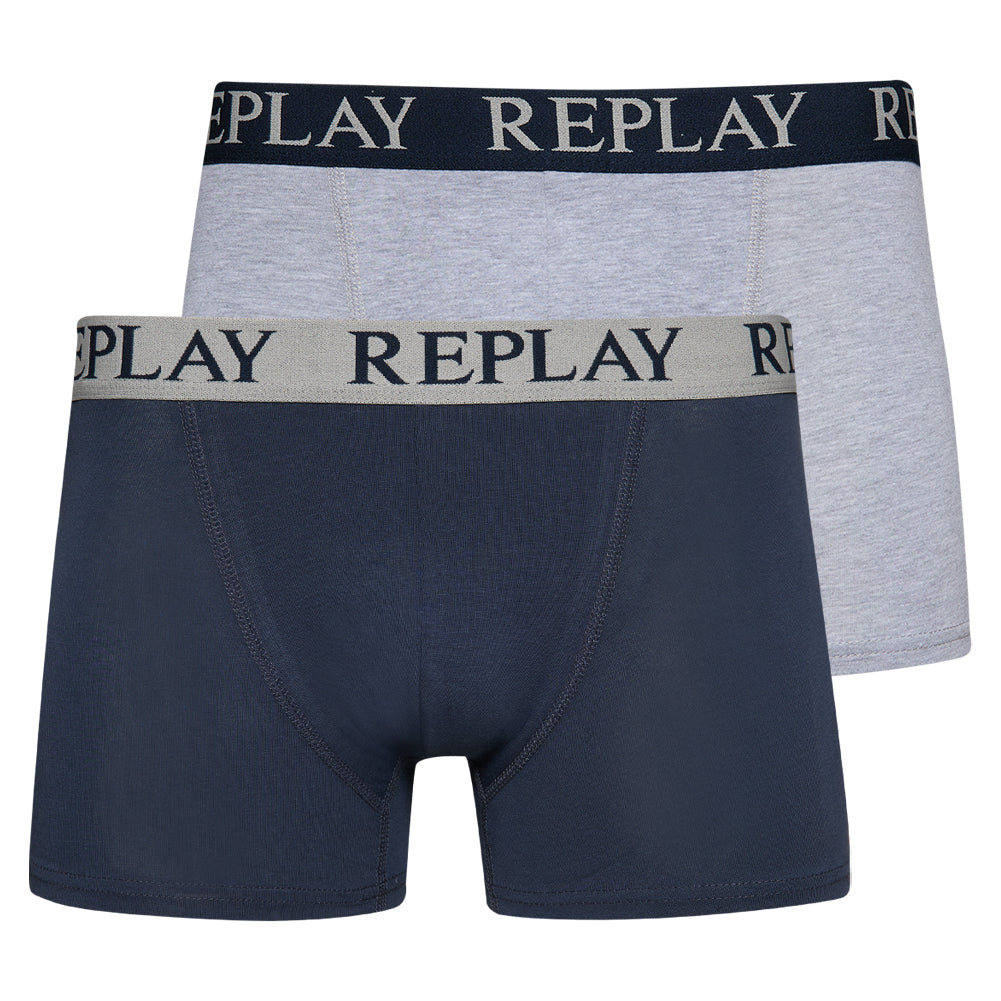 REPLAY Boxer Style Cuff Logo Herren Boxershorts 2er-Pack I101143-N145