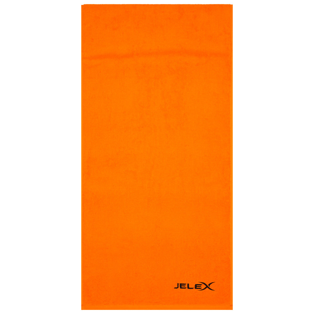 JELEX "100FIT" Fitness Handtuch mit Zip-Tasche orange
