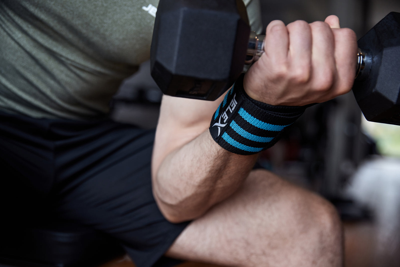 JELEX Strong Owijki na nadgarstki do fitnessu czarno-niebieski