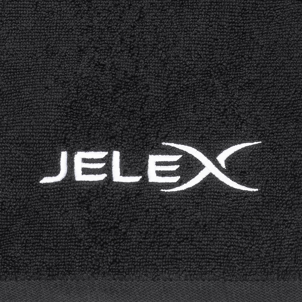 JELEX "100FIT" Sportowy ręcznik z kieszonką na zamek czarny