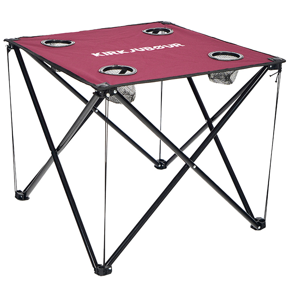 KIRKJUBØUR® "Solkatt" faltbarer Campingtisch weinrot