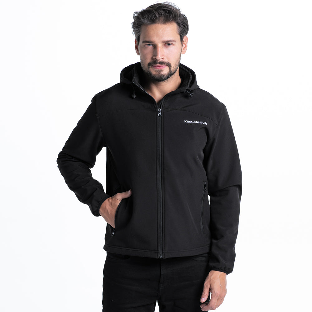 KIRKJUBØUR® "Hestur" Herren SOFTSHELLjacke 10.000 mm Wassersäule schwarz