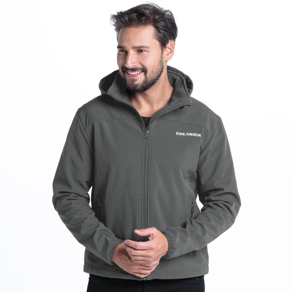 KIRKJUBØUR® "Hestur" Herren SOFTSHELLjacke 10.000 mm Wassersäule grau