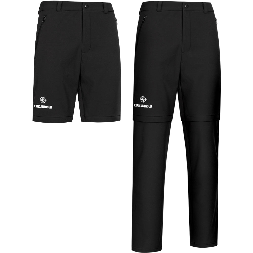 KIRKJUBØUR® Zip-Off Herren 2-in-1 Trekking Wanderhose schwarz
