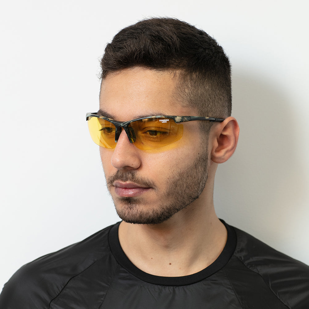 LEANDRO LIDO Power Sportowe okulary przeciwsłoneczne moro/żółty