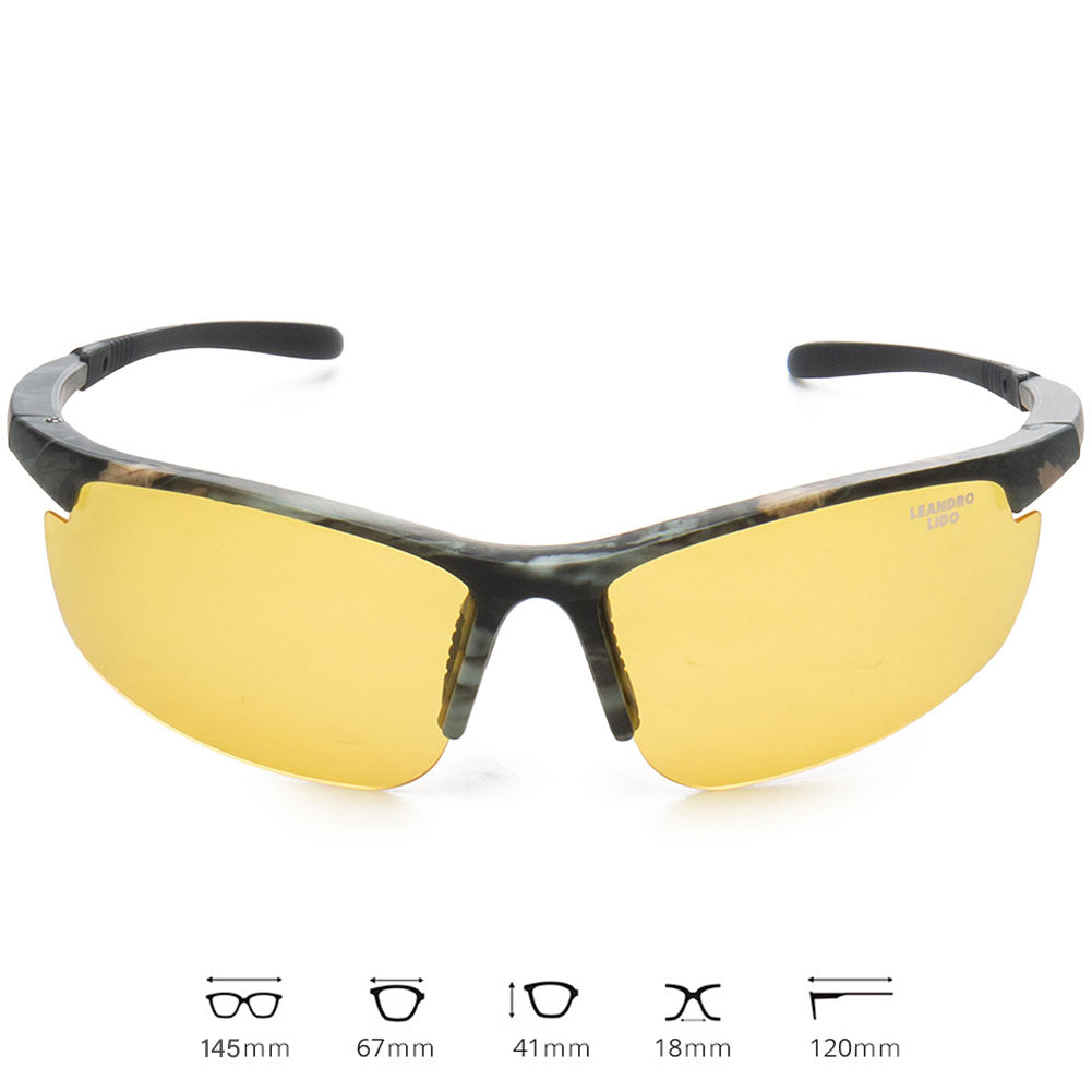 LEANDRO LIDO Power Sportowe okulary przeciwsłoneczne moro/żółty