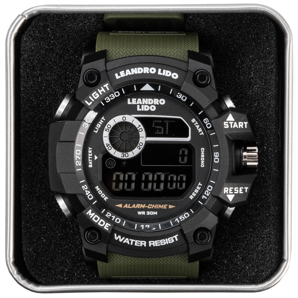 LEANDRO LIDO "Palermo" Unisex Zegarek sportowy ciemnozielony