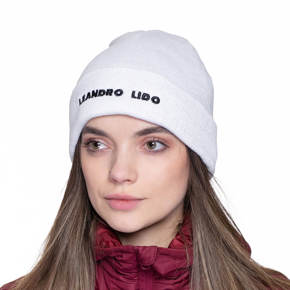 LEANDRO LIDO "Callata" Beanie Czapka zimowa biały