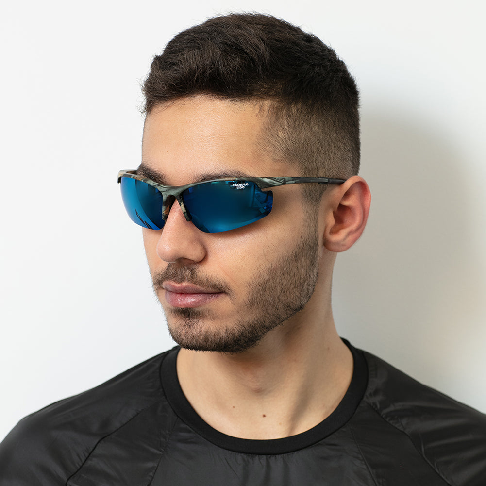 LEANDRO LIDO Power Sportowe okulary przeciwsłoneczne moro/niebieski