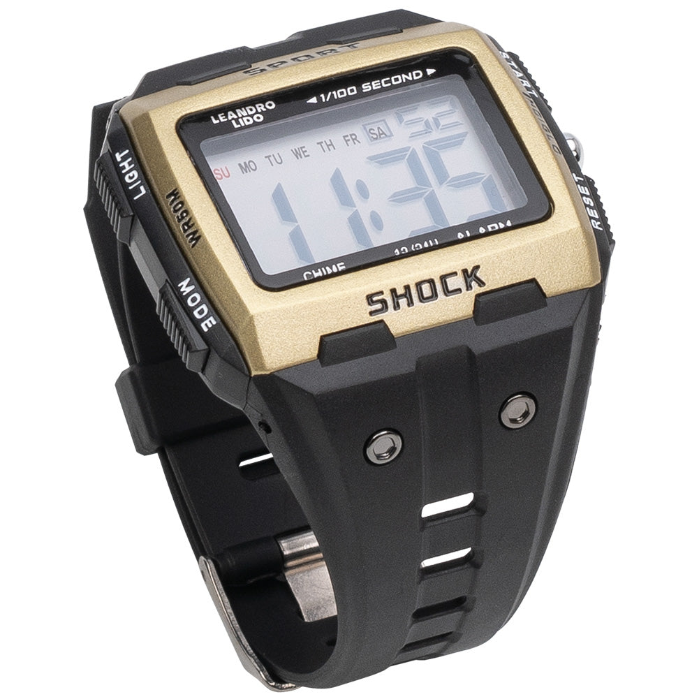 LEANDRO LIDO "Sterpeto" Unisex Sport Uhr gold/schwarz