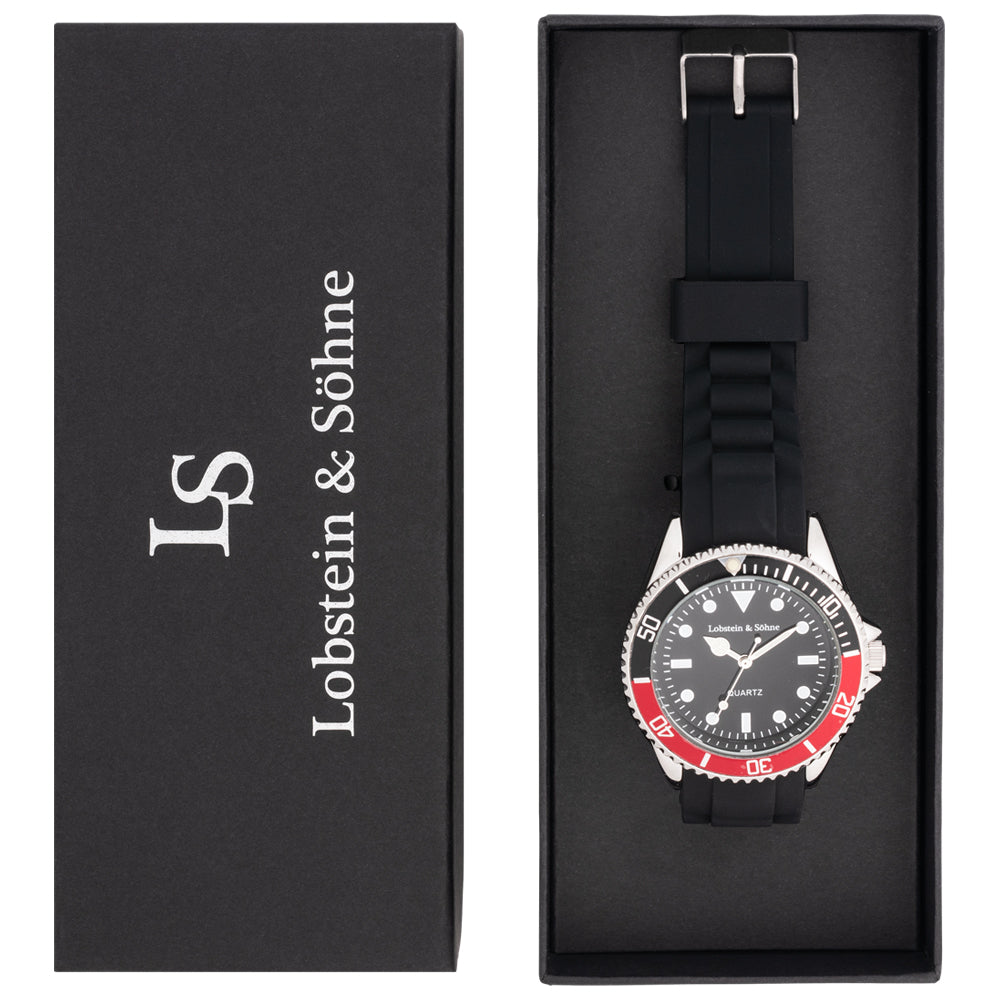 Lobstein & Söhne® "Konstantin" Uhr schwarz/rot