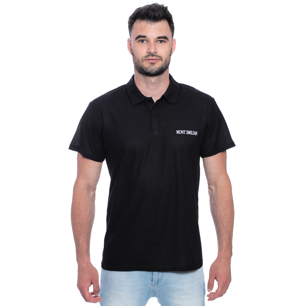 MONT EMILIAN "Caen" Mężczyźni Koszulka polo basic czarny
