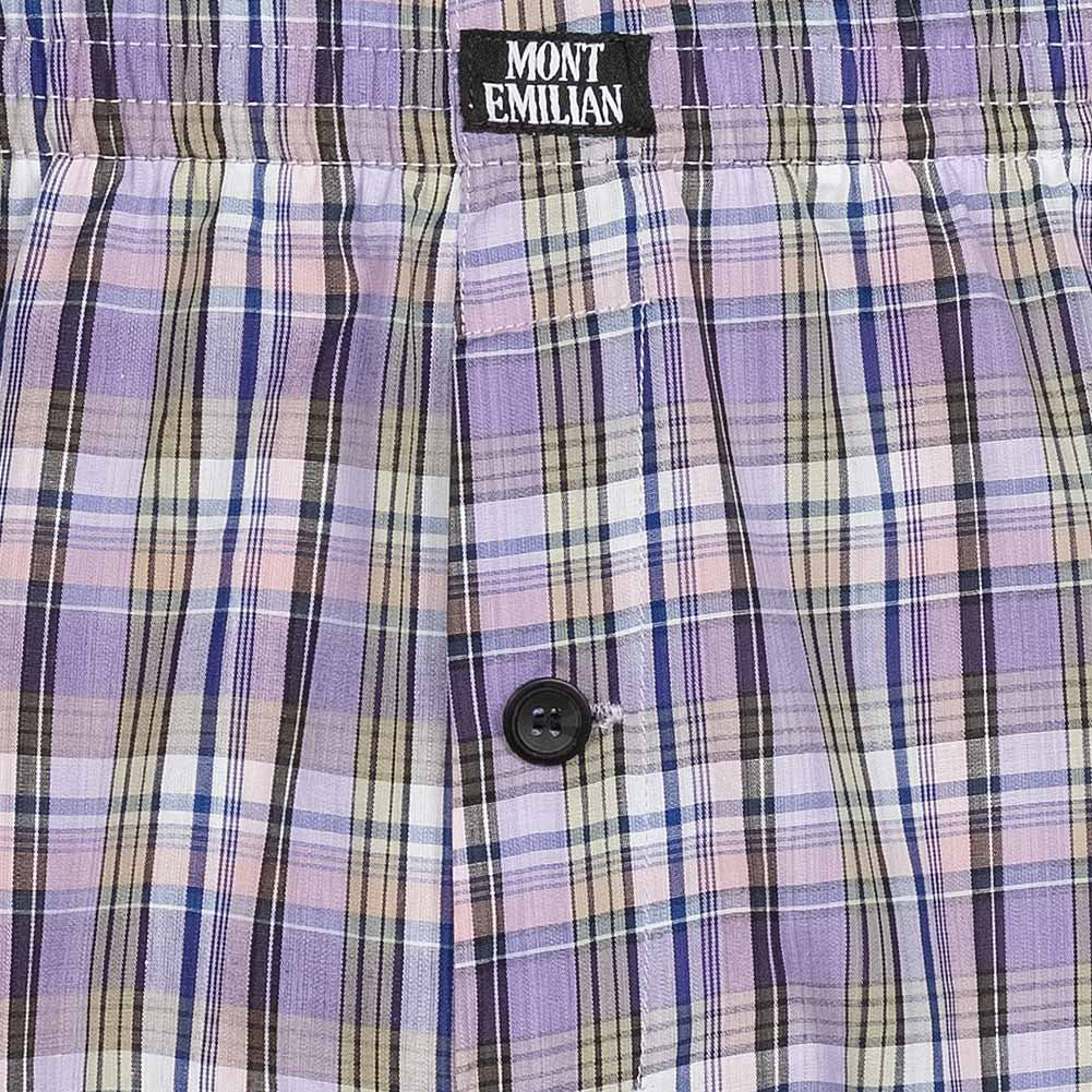 MONT EMILIAN "Nantes" Herren American Boxershorts 2er-Pack lila/karo