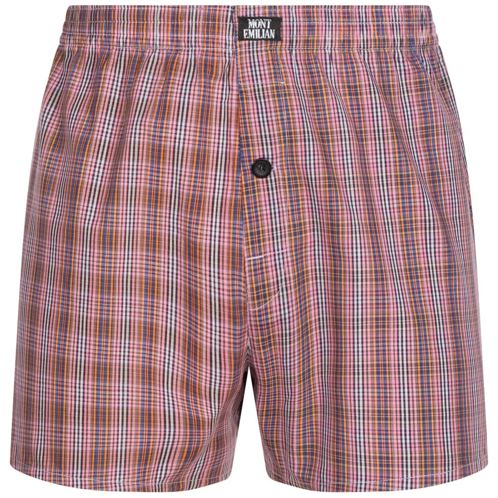 MONT EMILIAN "Nantes" Herren American Boxershorts 2er-Pack rot/karo