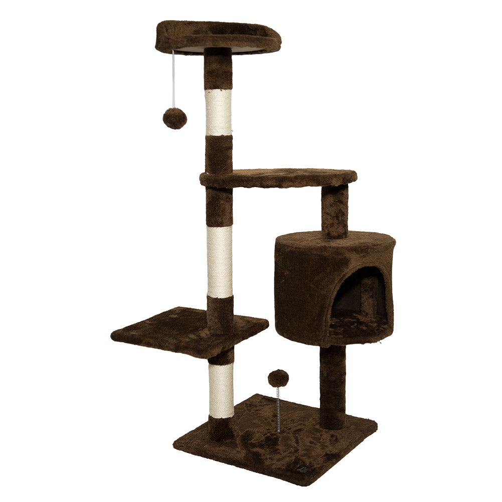 SPOCADO "Athletic" Kratzbaum für Katzen 112 x 40 x 40 cm braun