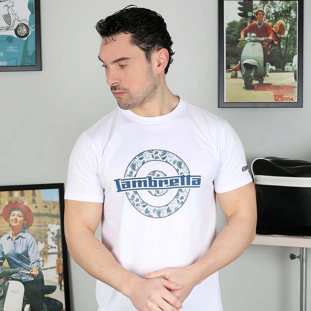 Lambretta Paisley Target Tee Herren T-Shirt SS1011-WHITE