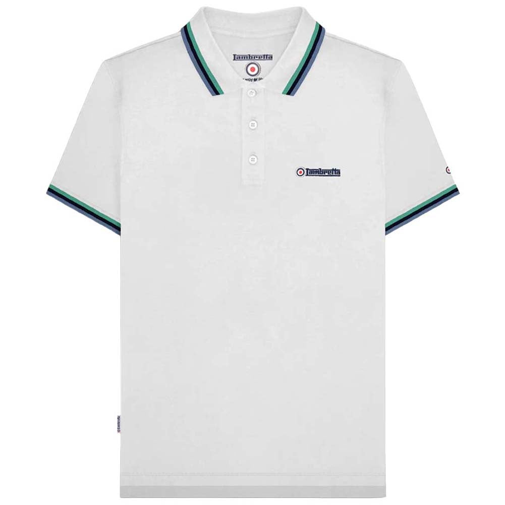 Lambretta Triple Tipped Herren Polo-Shirt SS1650-WHT-C-N-S