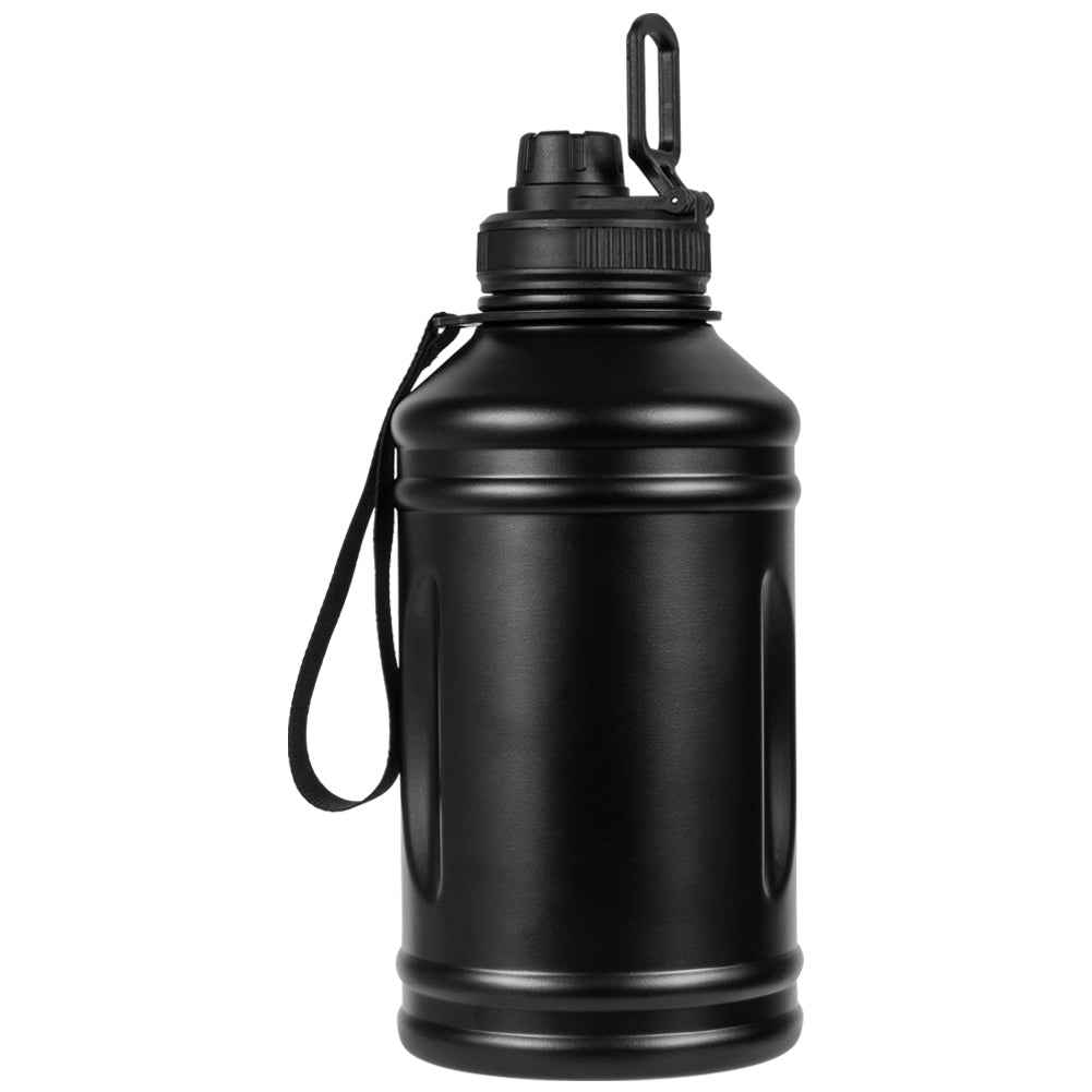 SPORTINATOR "Hydrated" Fitness Edelstahl Trinkflasche 2,2l schwarz