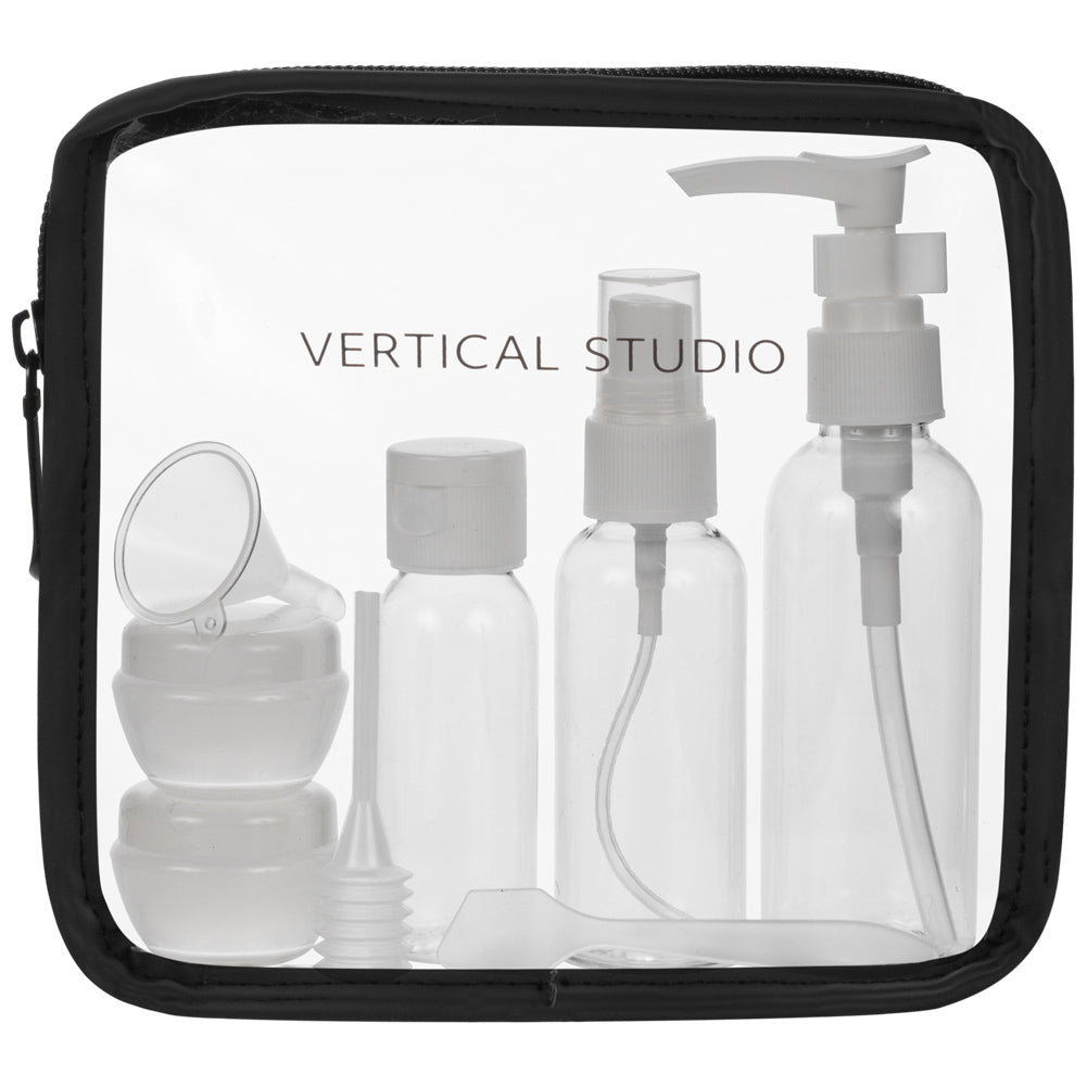 VERTICAL STUDIO "Terråk" Kosmetiktasche mit Reiseflaschen schwarz